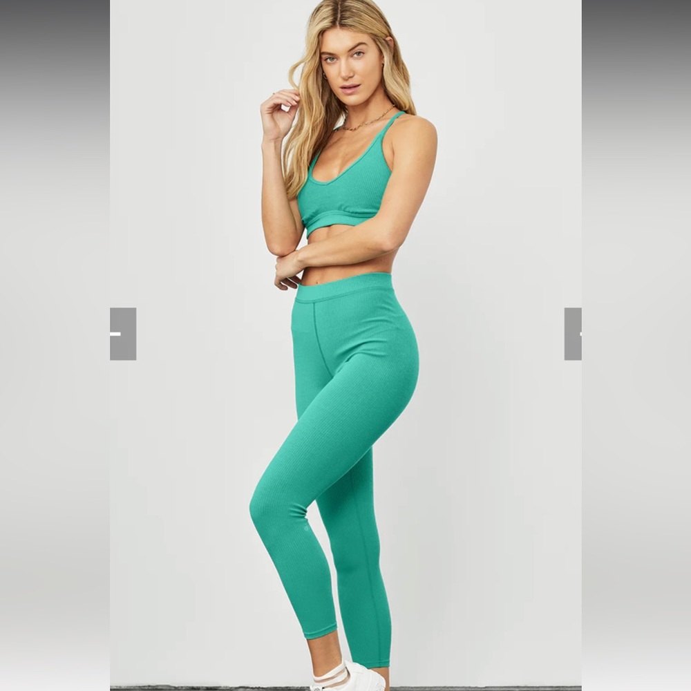 Alo Ribbed High-Waist 7/8 Blissful Legging - S